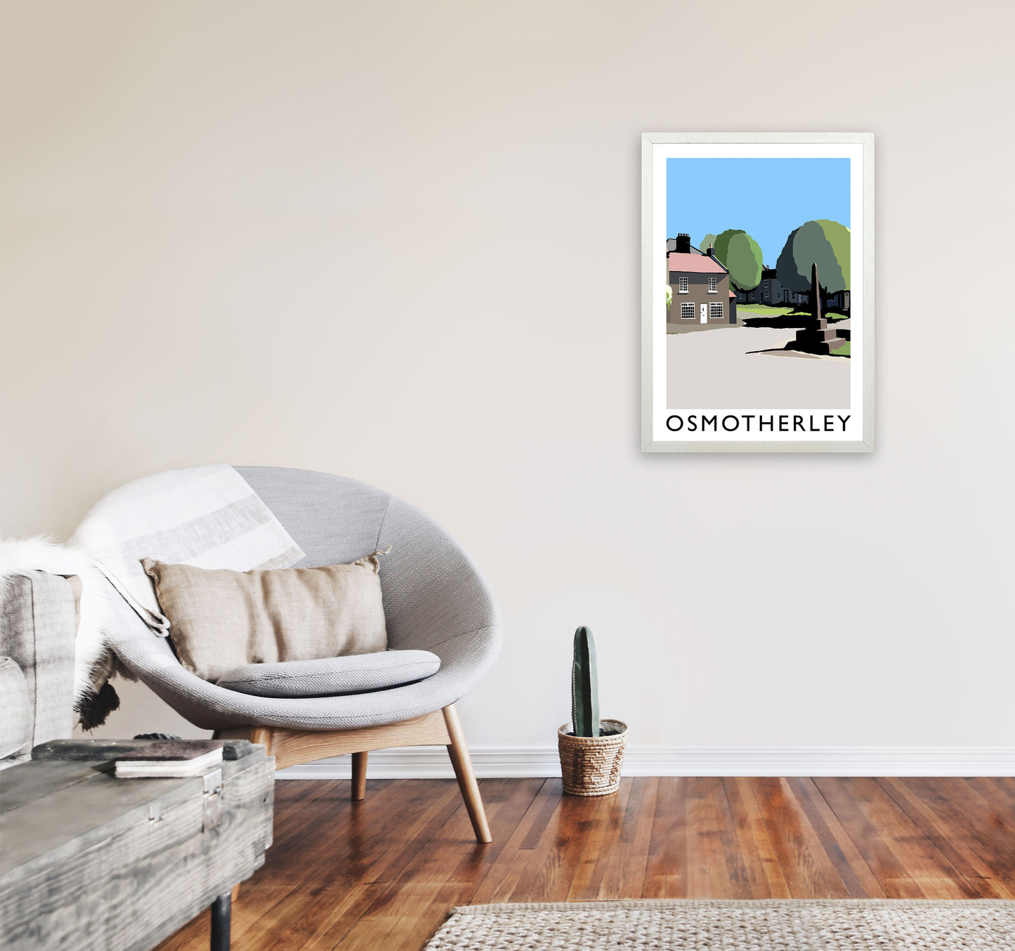 Osmotherley PortraitTravel Art Print by Richard O'Neill, Framed Wall Art A2 Oak Frame