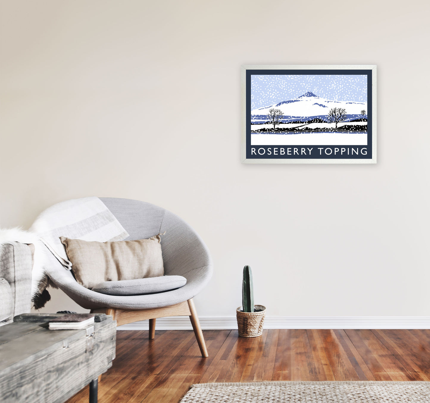 Roseberry Topping Digital Art Print by Richard O'Neill, Framed Wall Art A2 Oak Frame