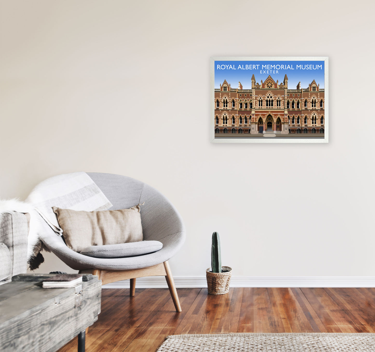 Royal Albert Memorial Museum Exeter Travel Art Print by Richard O'Neill A2 Oak Frame