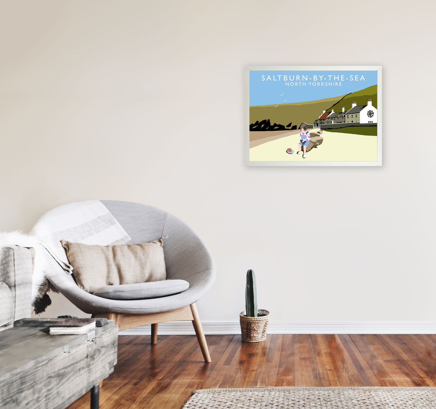 Saltburn-By-The-Sea North Yorkshire Travel Art Print by Richard O'Neill A2 Oak Frame