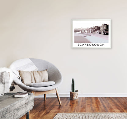 Scarborough Old Travel Art Print by Richard O'Neill, Framed Wall Art A2 Oak Frame