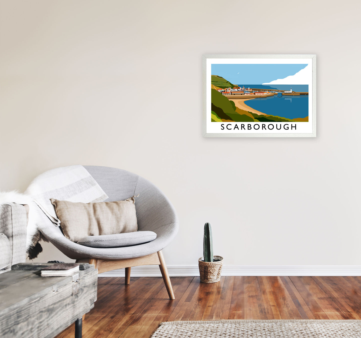 Scarborough Art Print by Richard O'Neill, Framed Wall Art A2 Oak Frame