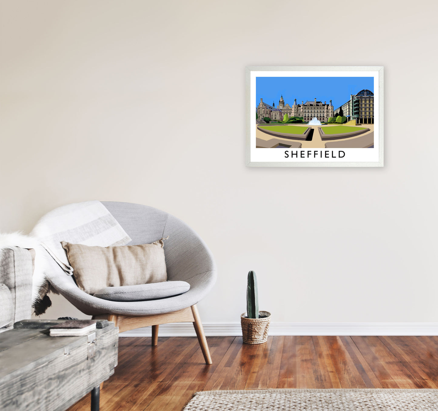 Sheffield Framed Digital Art Print by Richard O'Neill A2 Oak Frame