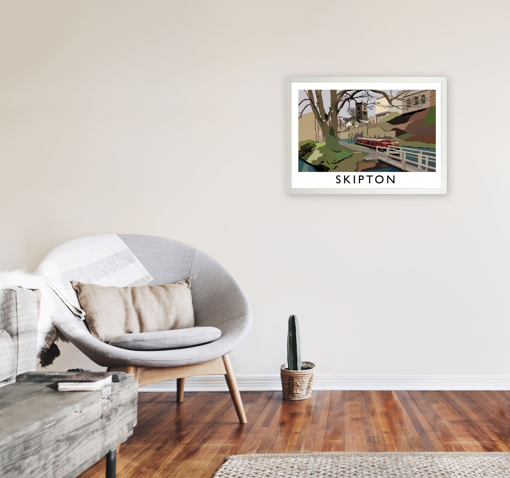 Skipton, North Yorkshire Travel Art Print by Richard O'Neill A2 Oak Frame