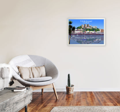 Torquay Devon Art Print by Richard O'Neill, Framed Wall Art A2 Oak Frame