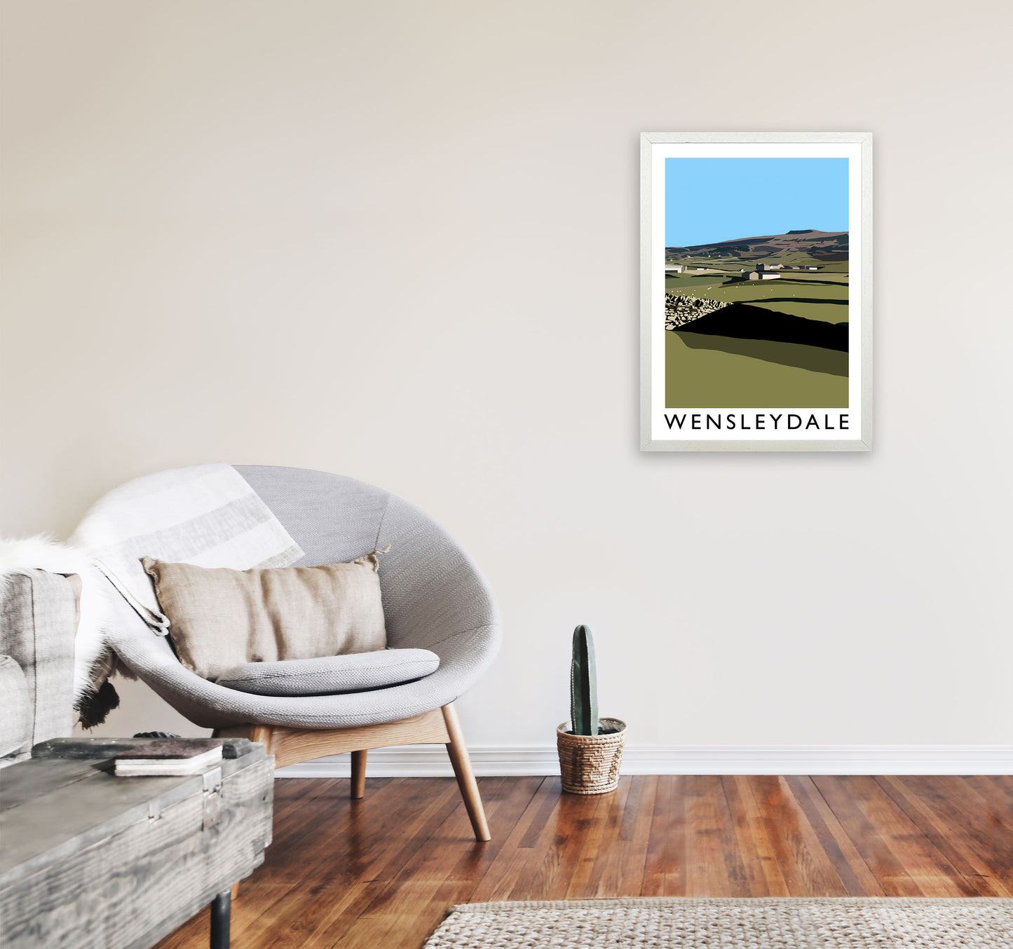 Wensleydale Travel Art Print by Richard O'Neill, Framed Wall Art A2 Oak Frame