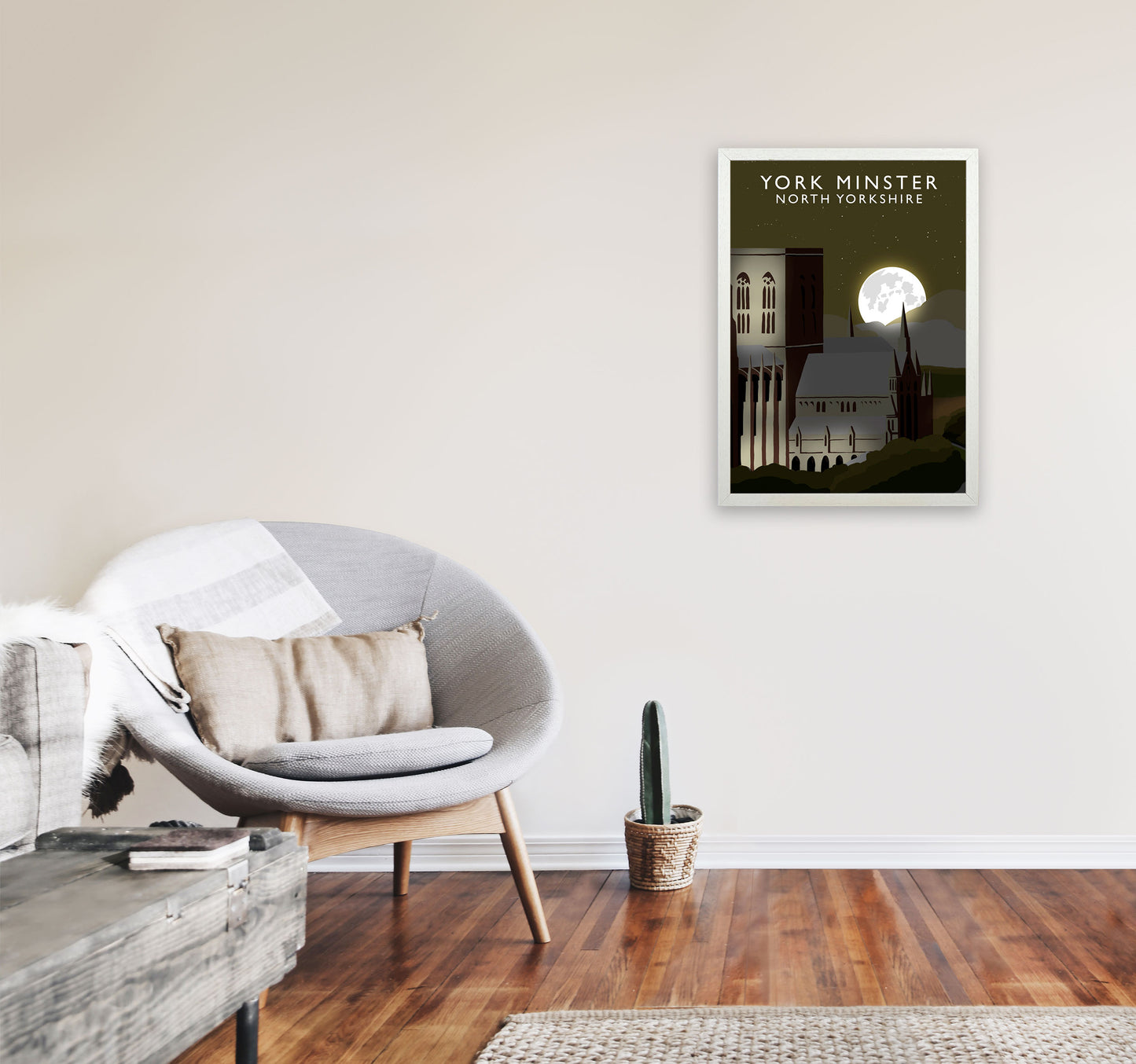 York Minster Travel Art Print by Richard O'Neill, Framed Wall Art A2 Oak Frame