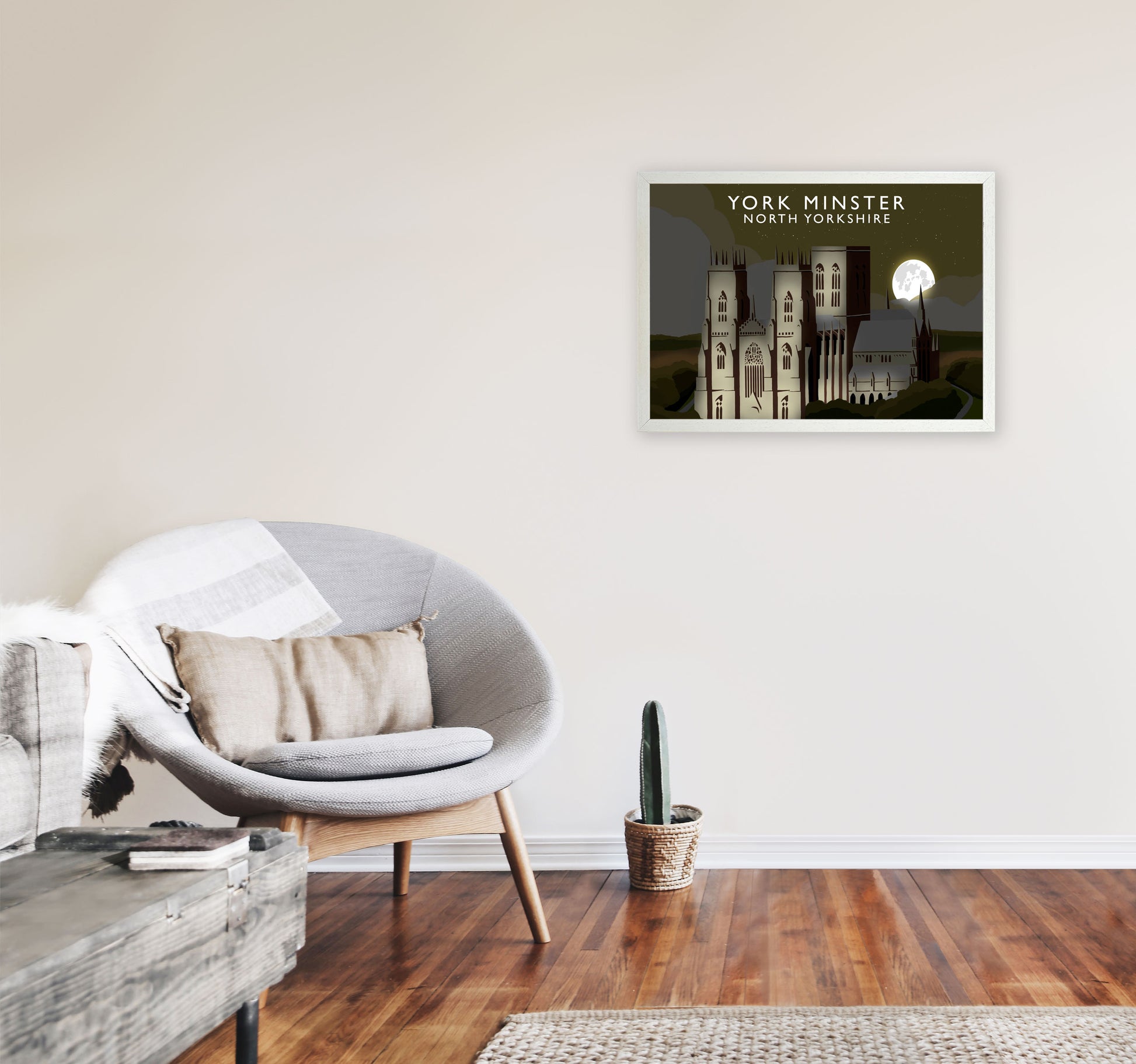 York Minster2 Night Digital Art Print by Richard O'Neill A2 Oak Frame