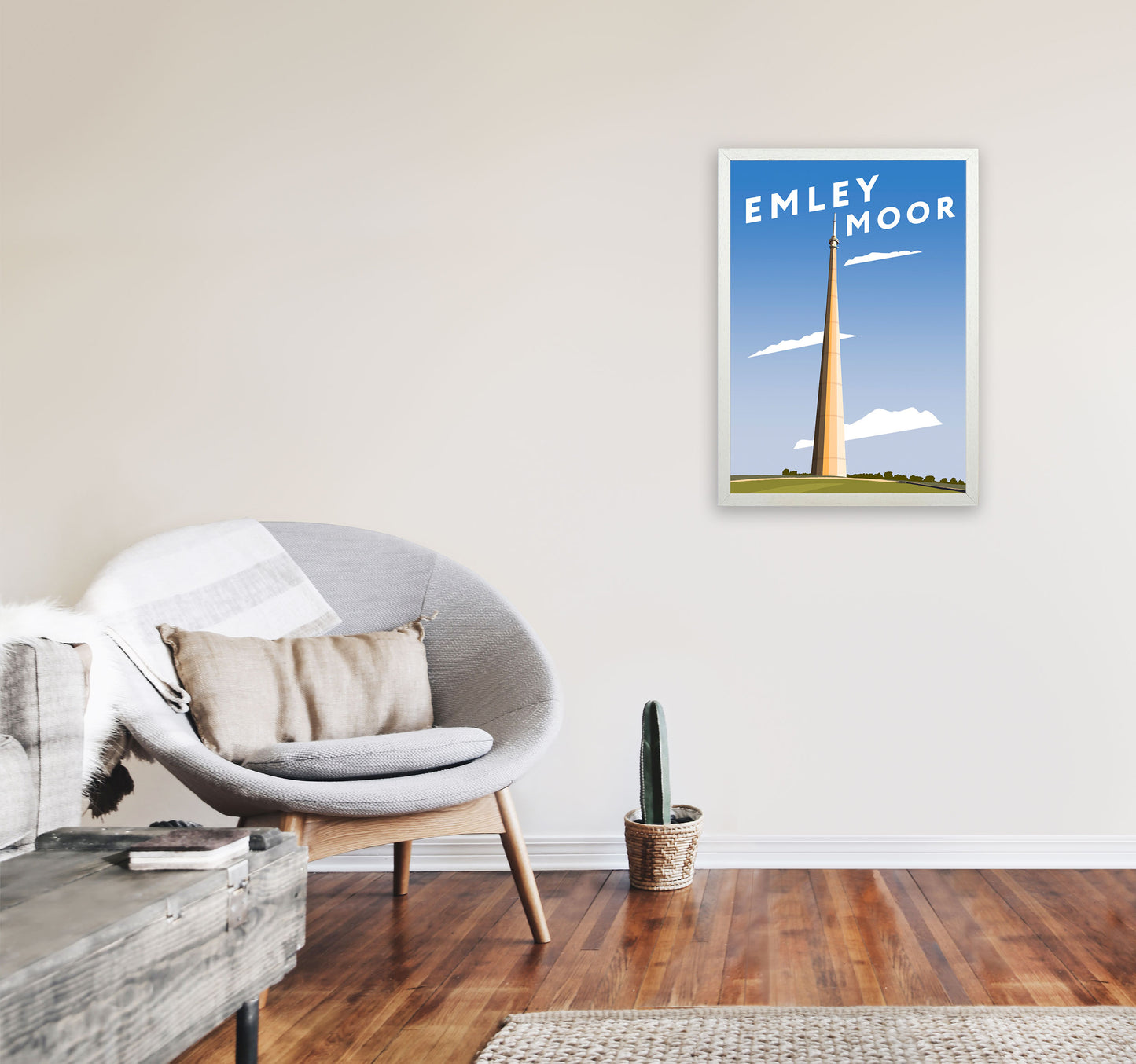 Emley Moor 3 by Richard O'Neill A2 Oak Frame