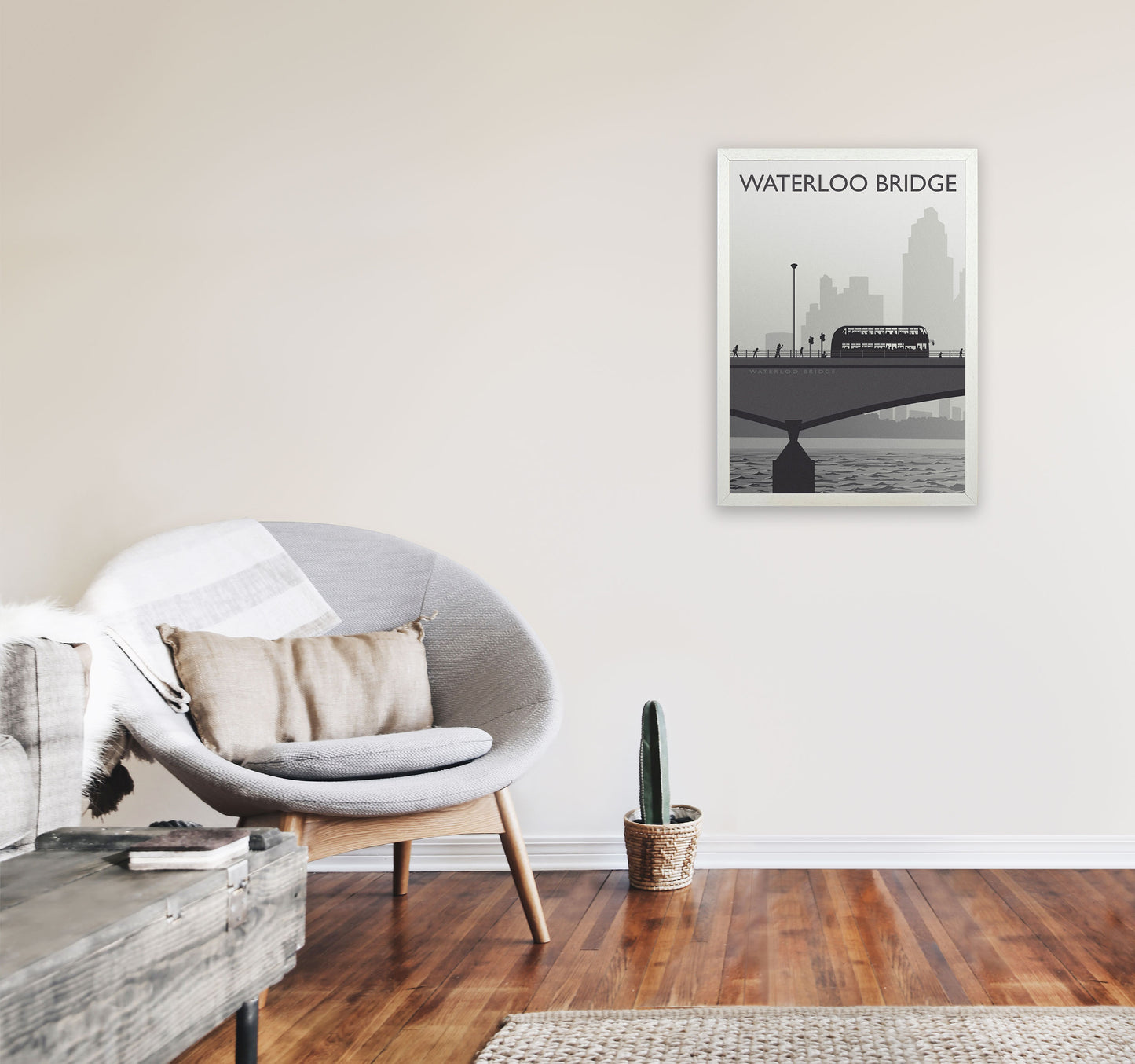 Waterloo Bridge portrait by Richard O'Neill A2 Oak Frame