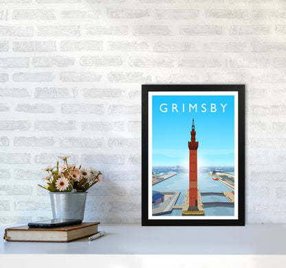 Grimsby Portrait Art Print by Richard O'Neill A3 White Frame