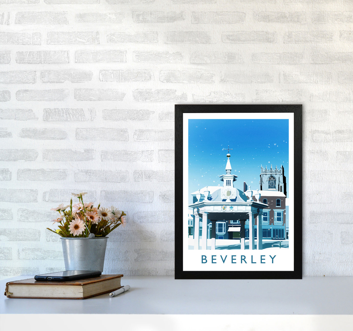 Beverley (Snow) 2 portrait Travel Art Print by Richard O'Neill A3 White Frame