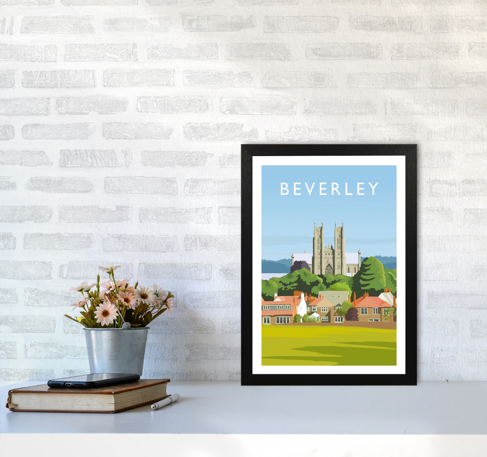 Beverley 3 portrait Travel Art Print by Richard O'Neill A3 White Frame