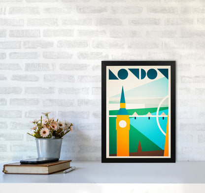 London 5 Travel Art Print by Richard O'Neill A3 White Frame