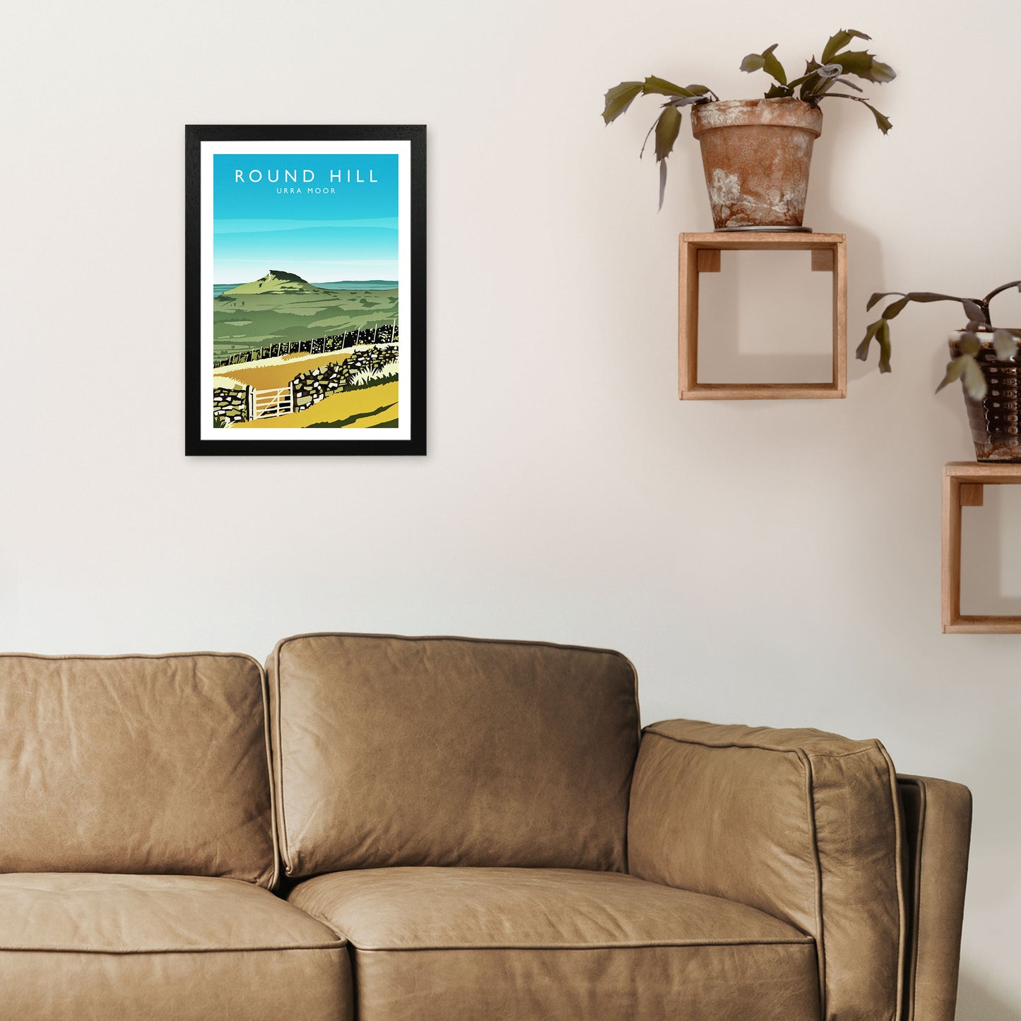 Round Hill Portrait Travel Art Print by Richard O'Neill A3 White Frame