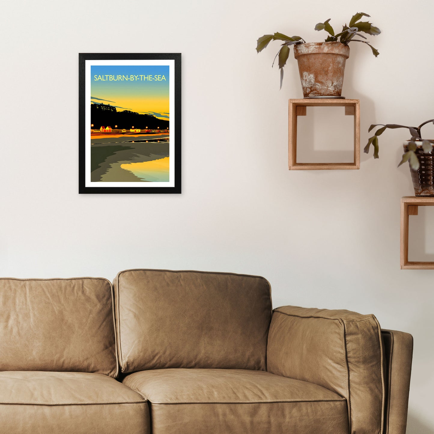 Saltburn-By-The-Sea 3 Portrait Travel Art Print by Richard O'Neill A3 White Frame