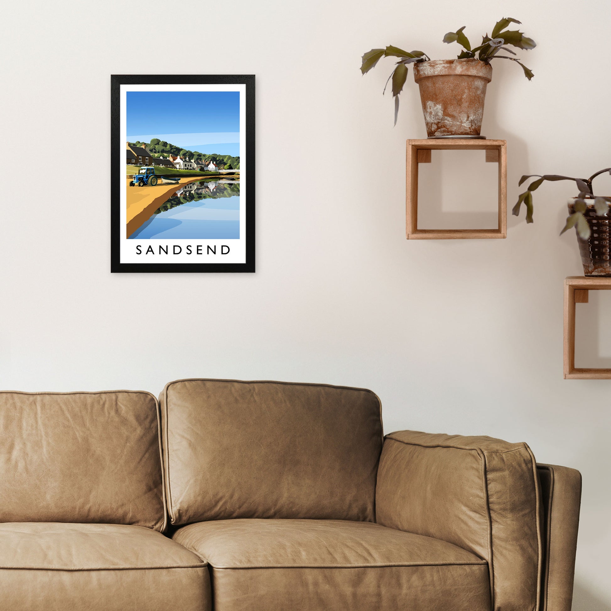 Sandsend 5 Portrait Travel Art Print by Richard O'Neill A3 White Frame