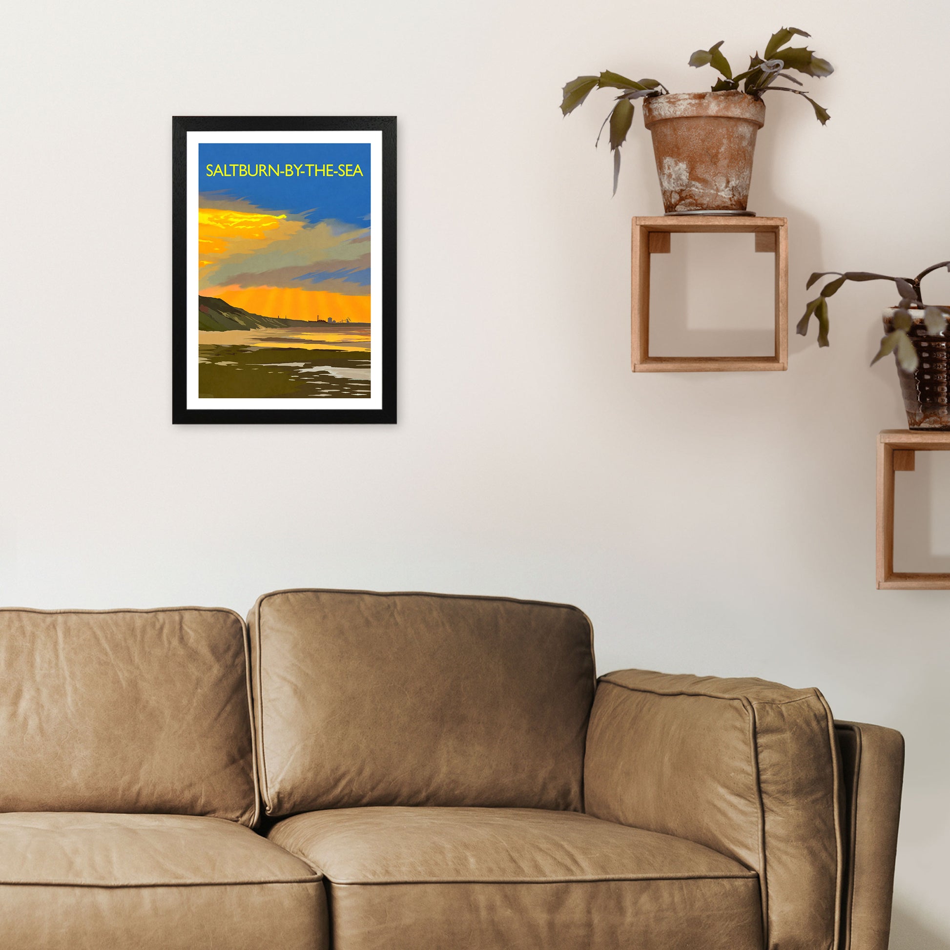 Saltburn-By-The-Sea 4 Portrait Travel Art Print by Richard O'Neill A3 White Frame