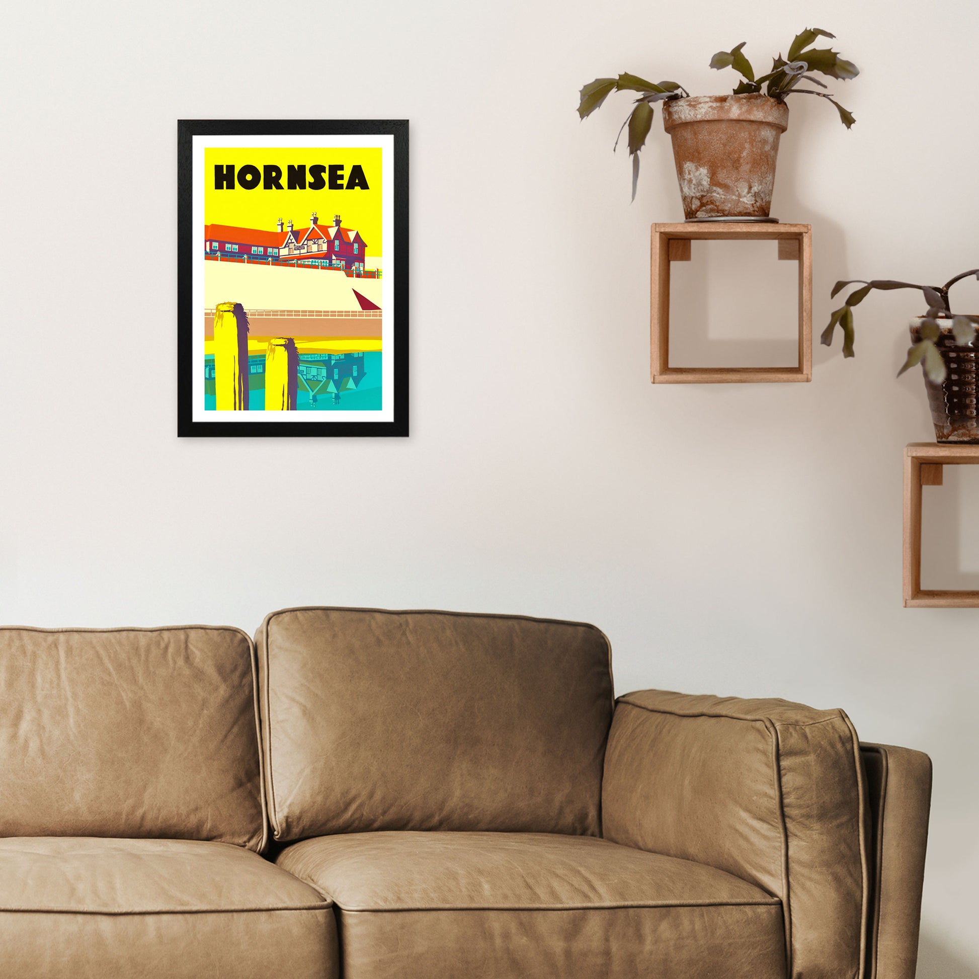 Hornsea 2 Portrait Travel Art Print by Richard O'Neill A3 White Frame