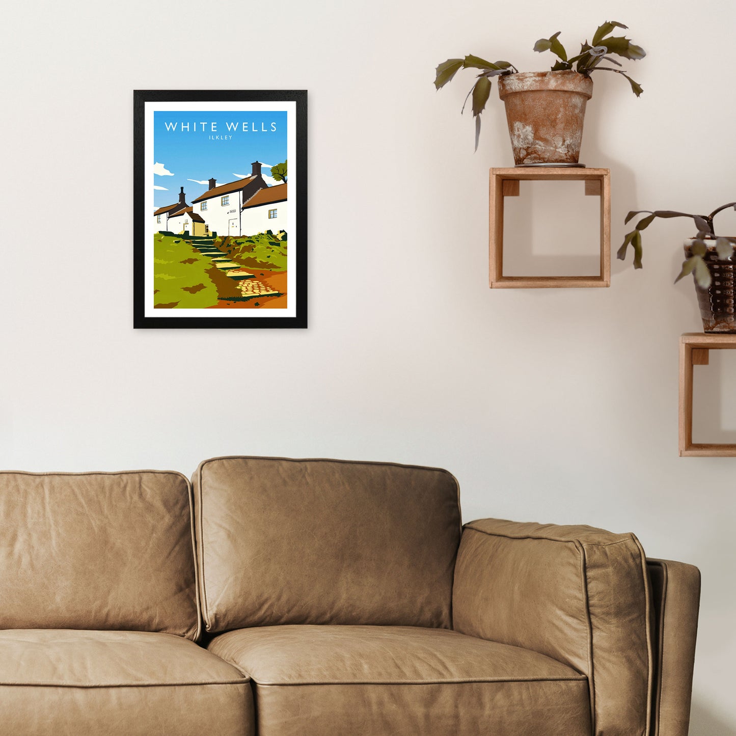 White Wells Portrait Travel Art Print by Richard O'Neill A3 White Frame