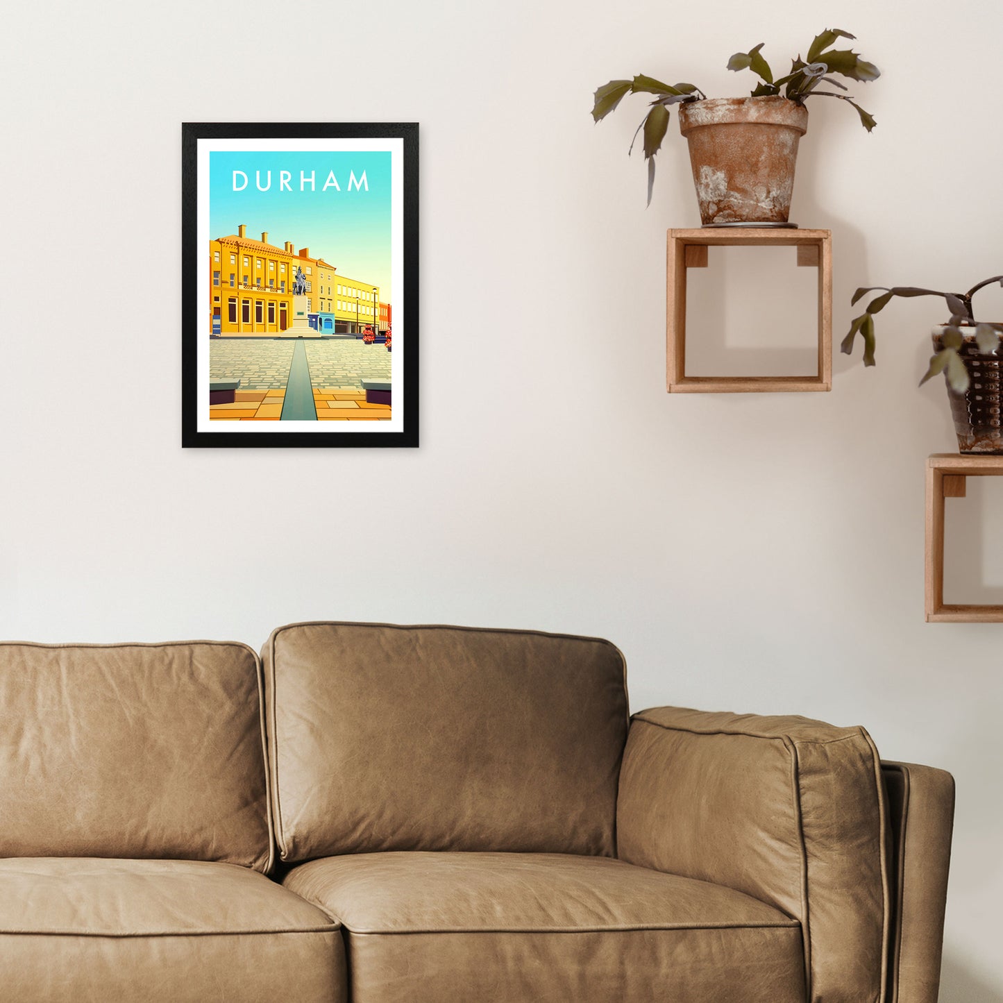 Durham 2 Portrait Travel Art Print by Richard O'Neill A3 White Frame