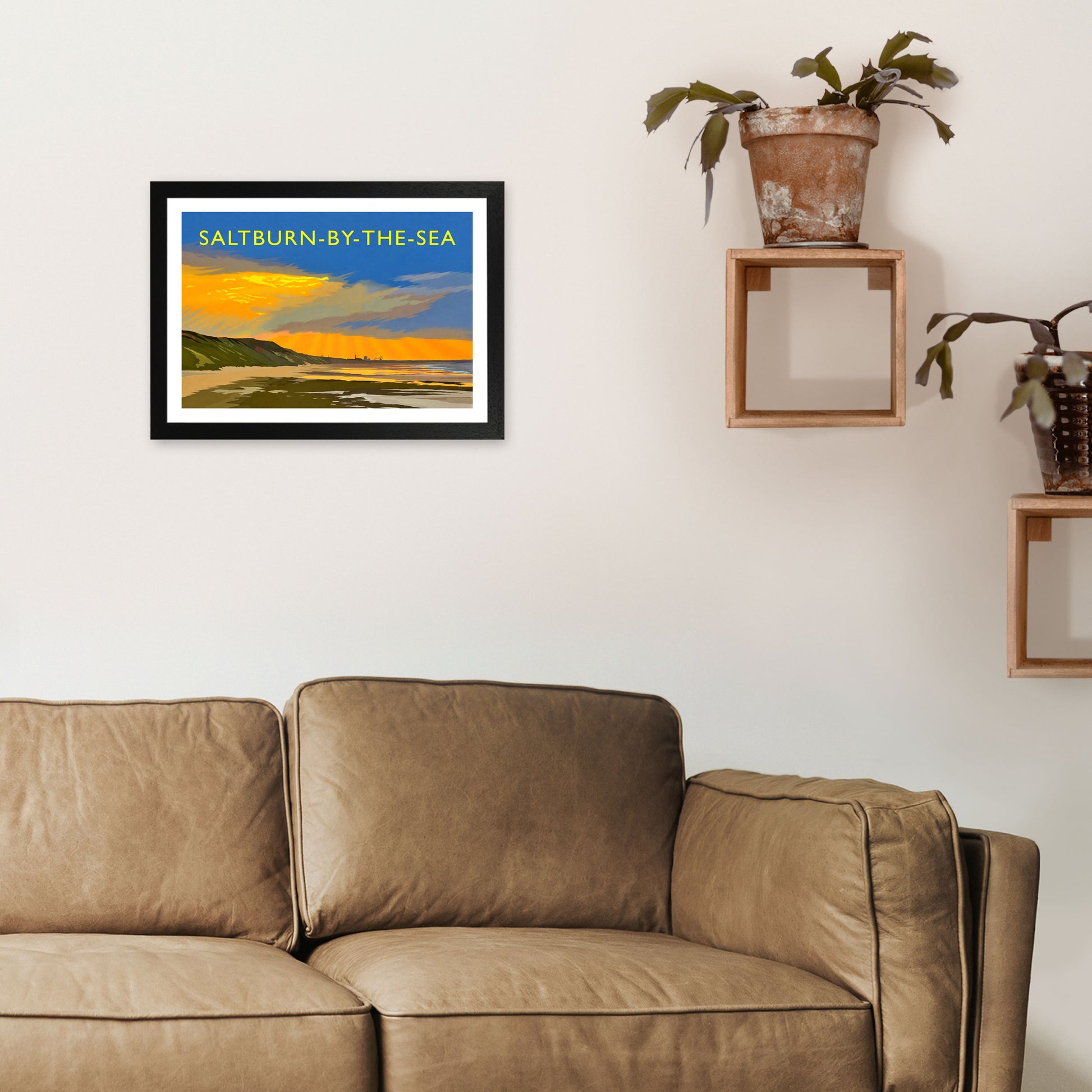 Saltburn-By-The-Sea 4 Travel Art Print by Richard O'Neill A3 White Frame