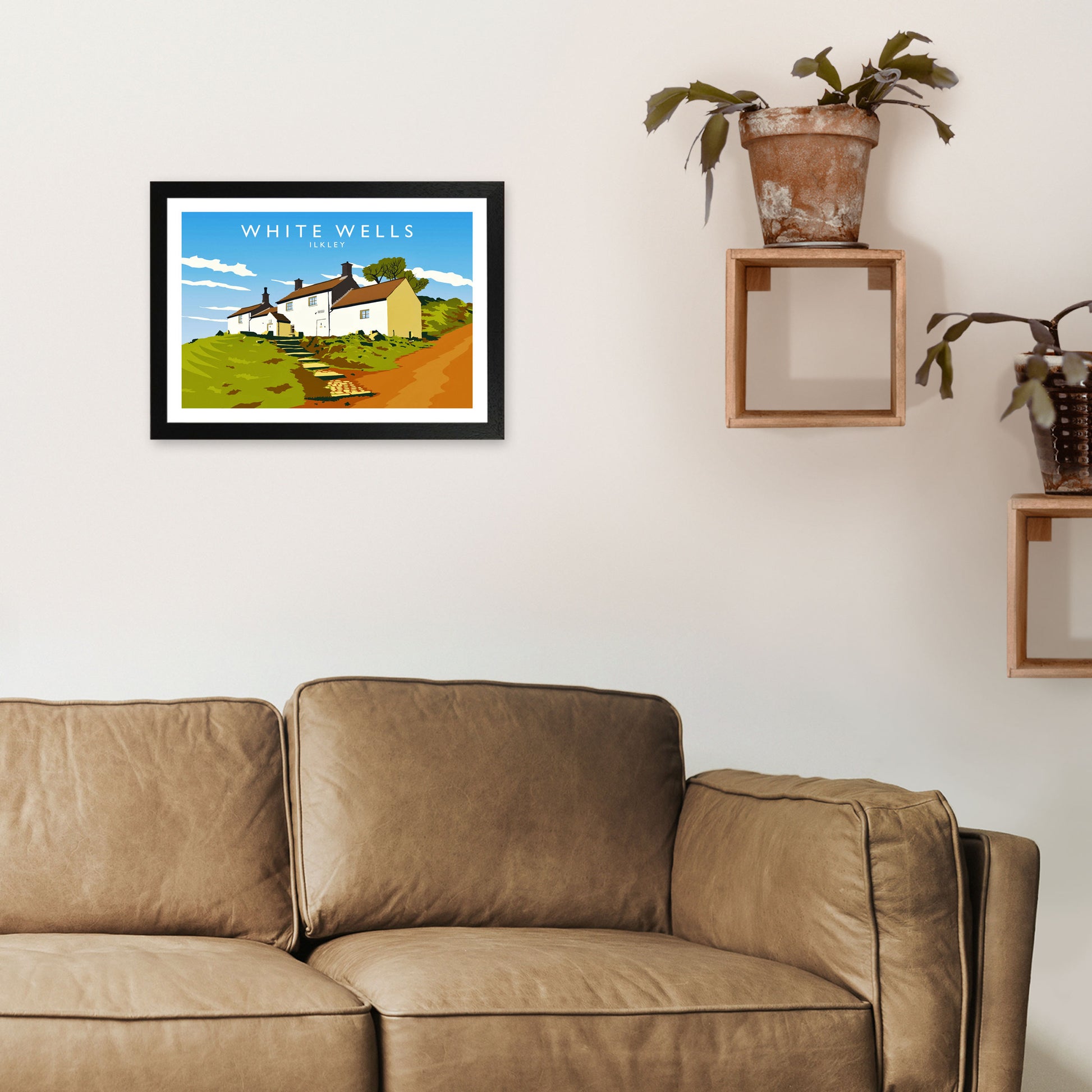 White Wells Travel Art Print by Richard O'Neill A3 White Frame