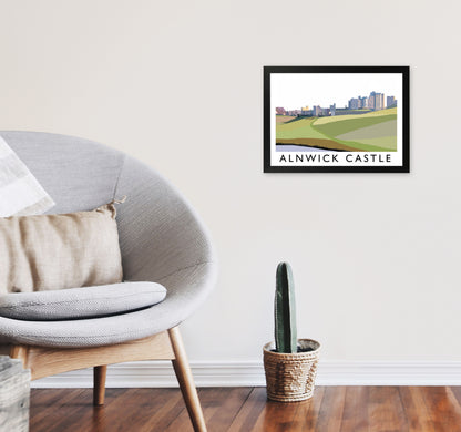 Alnwick Castle Framed Digital Art Print by Richard O'Neill A3 White Frame