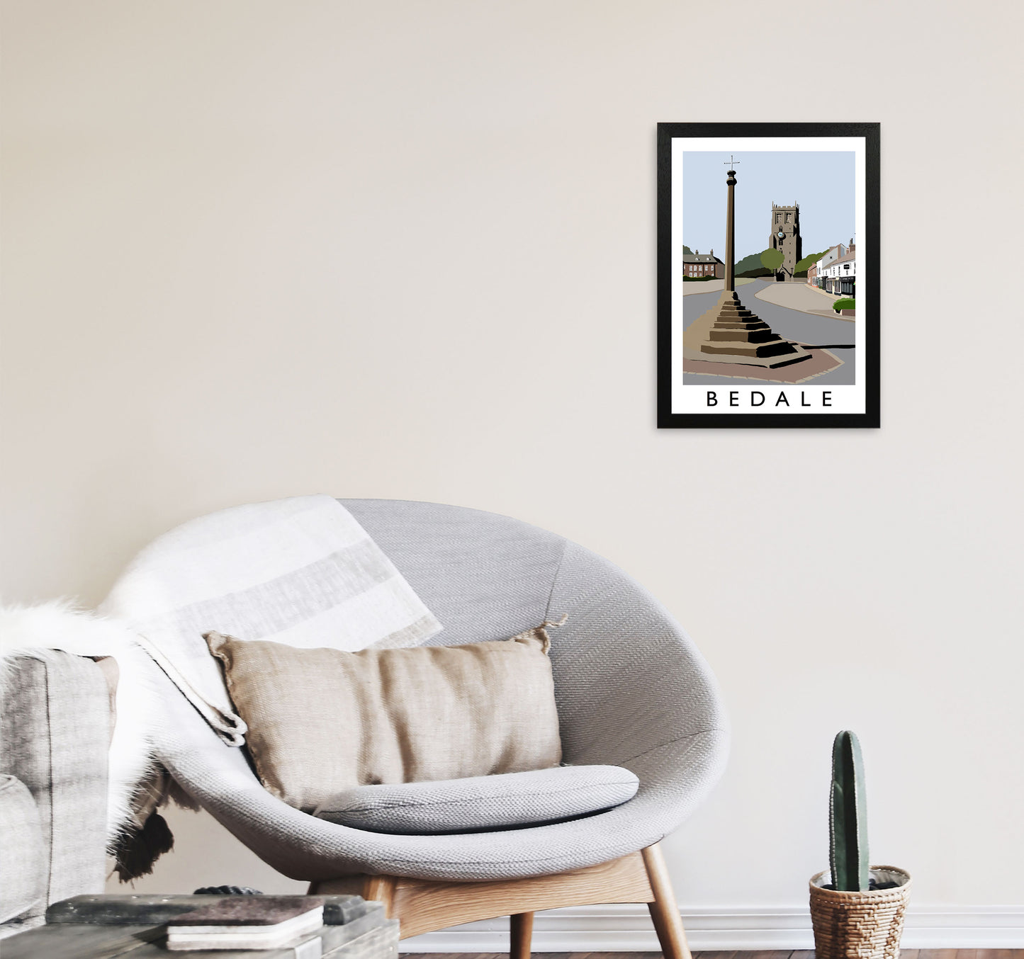 Bedale Framed Digital Art Print by Richard O'Neill A3 White Frame