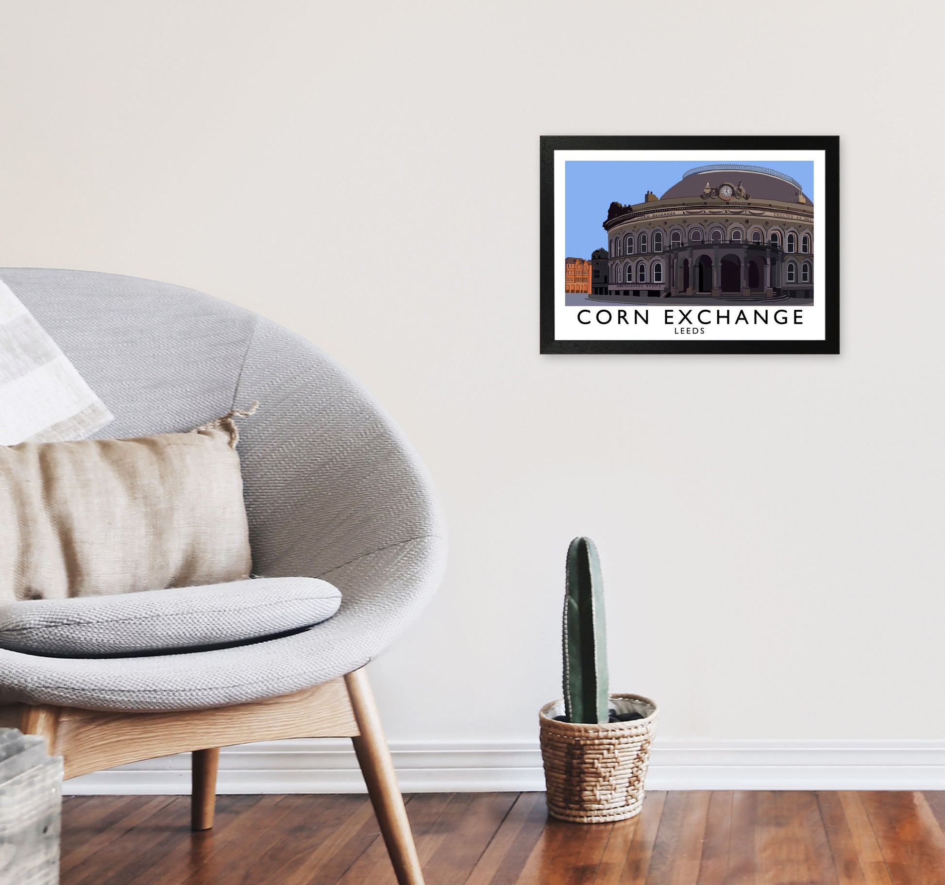 Corn Exchange by Richard O'Neill A3 White Frame