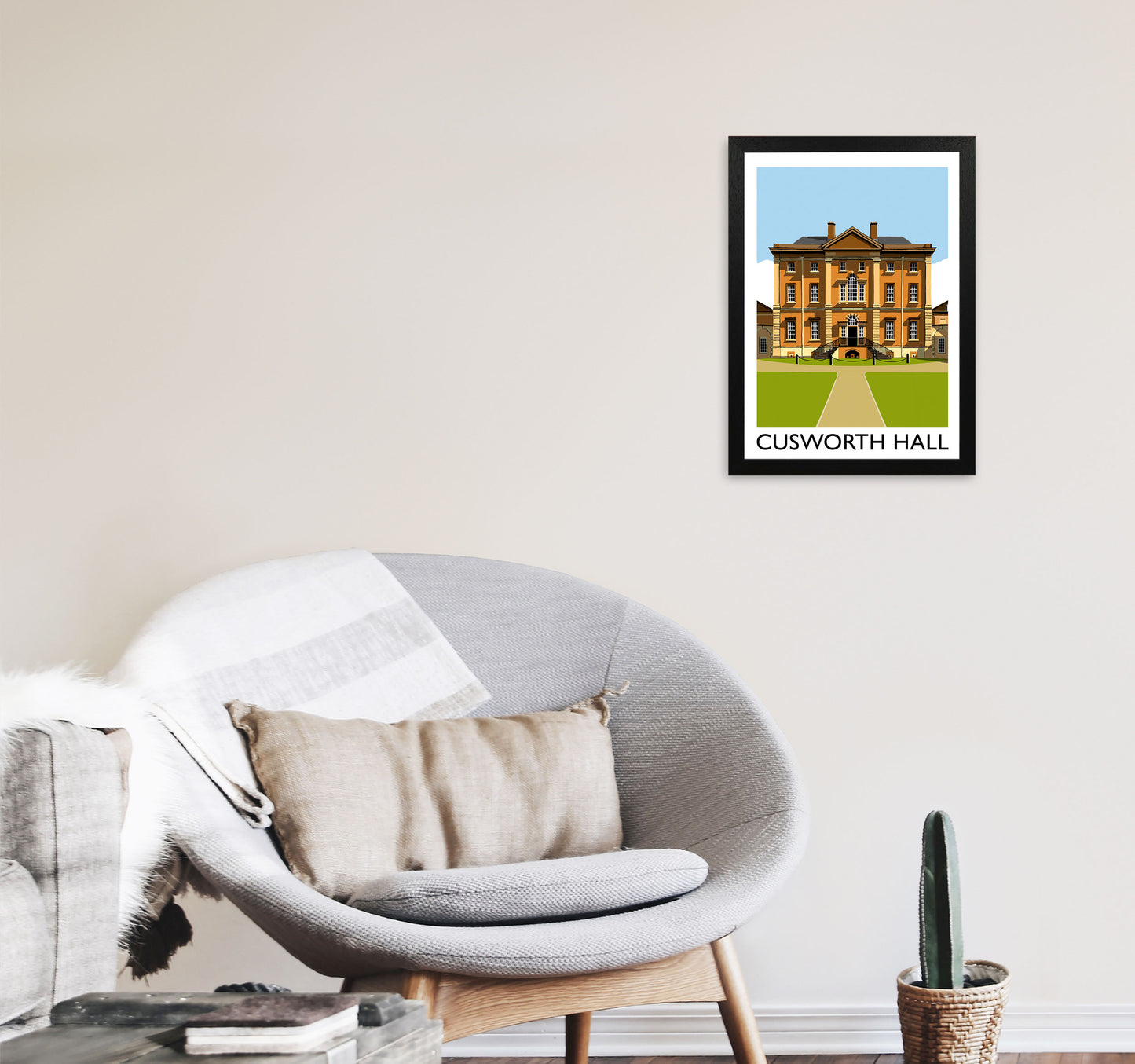 Cusworth Hall Framed Digital Art Print by Richard O'Neill A3 White Frame