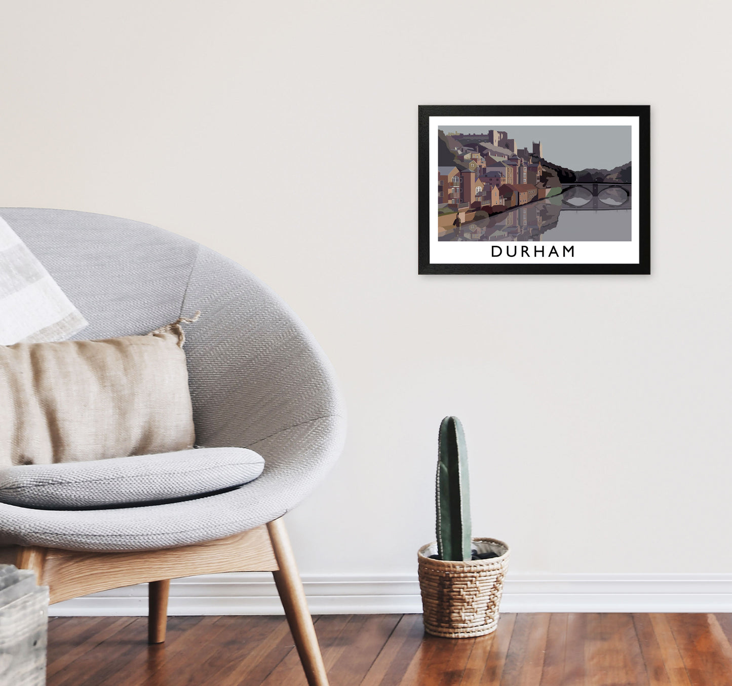 Durham Framed Digital Art Print by Richard O'Neill A3 White Frame