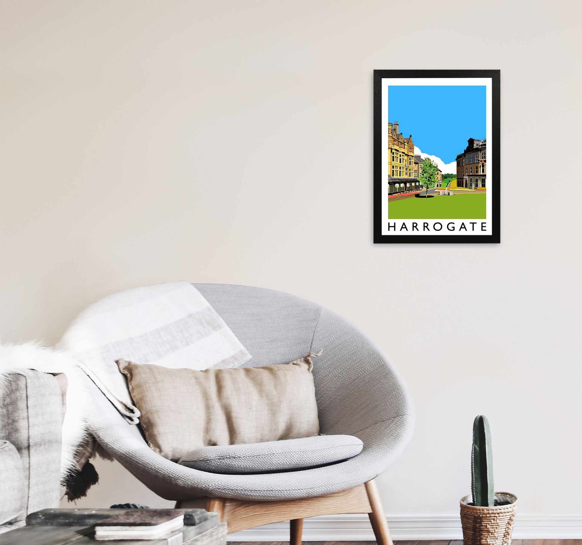 Harrogate Framed Digital Art Print by Richard O'Neill A3 White Frame