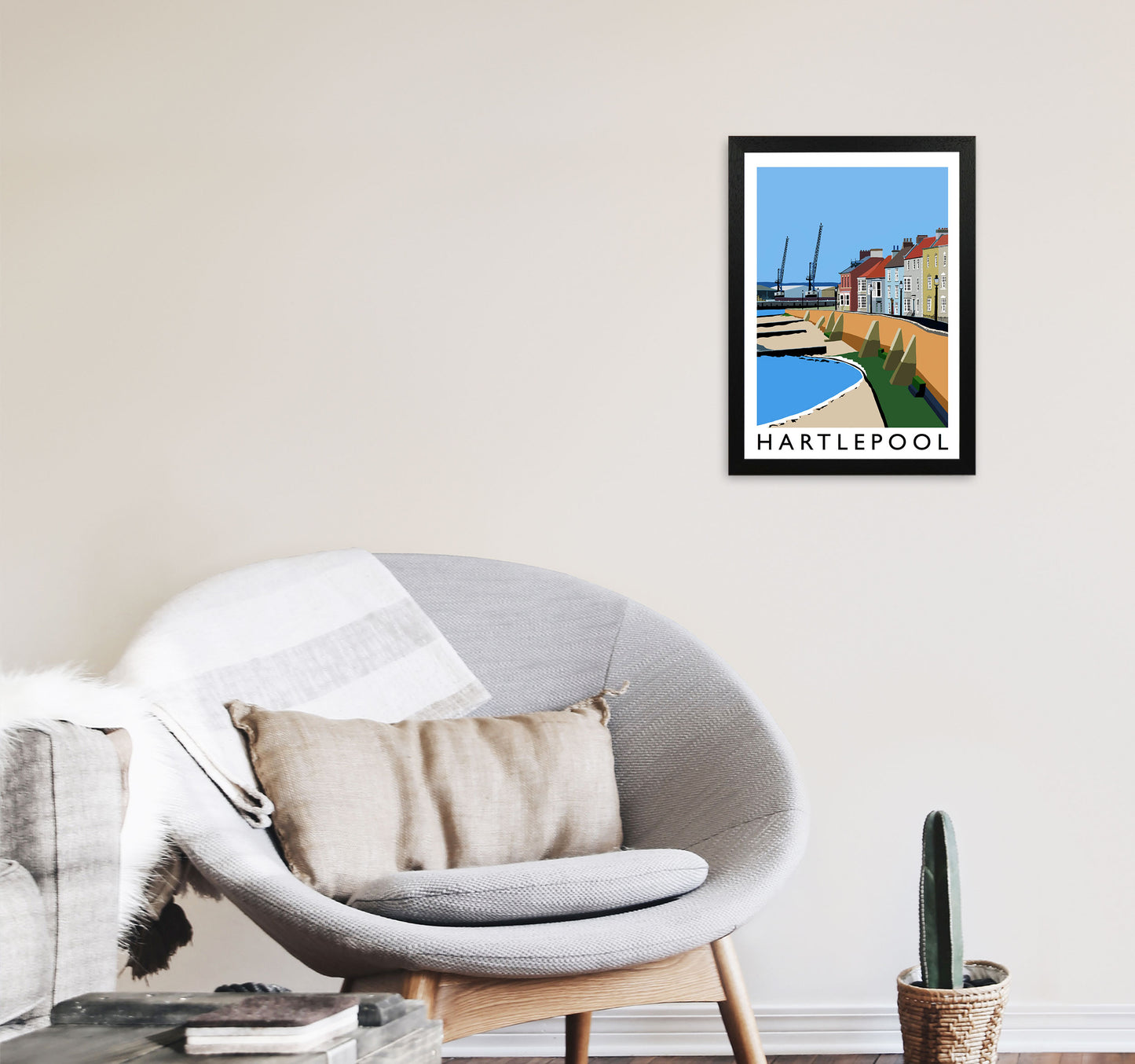 Hartlepool Framed Digital Art Print by Richard O'Neill A3 White Frame