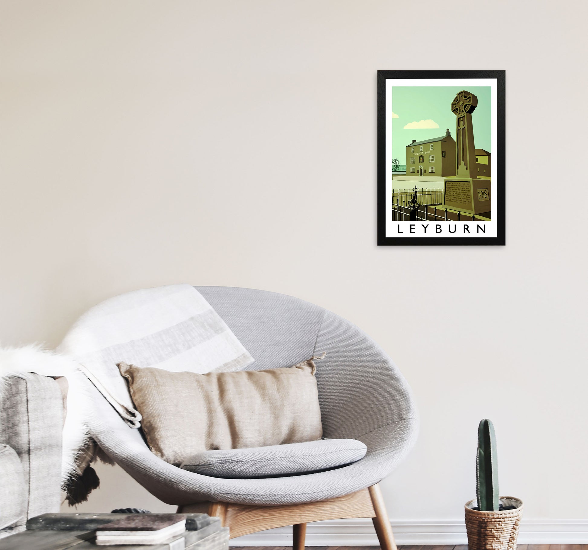 Leyburn Framed Digital Art Print by Richard O'Neill A3 White Frame