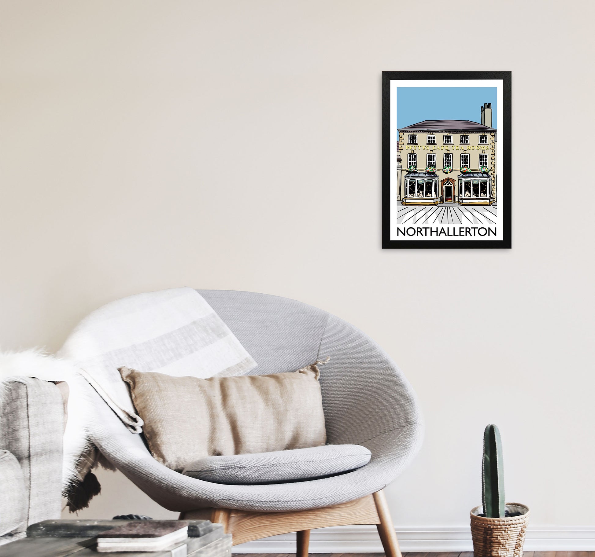 Northallerton Art Print by Richard O'Neill A3 White Frame