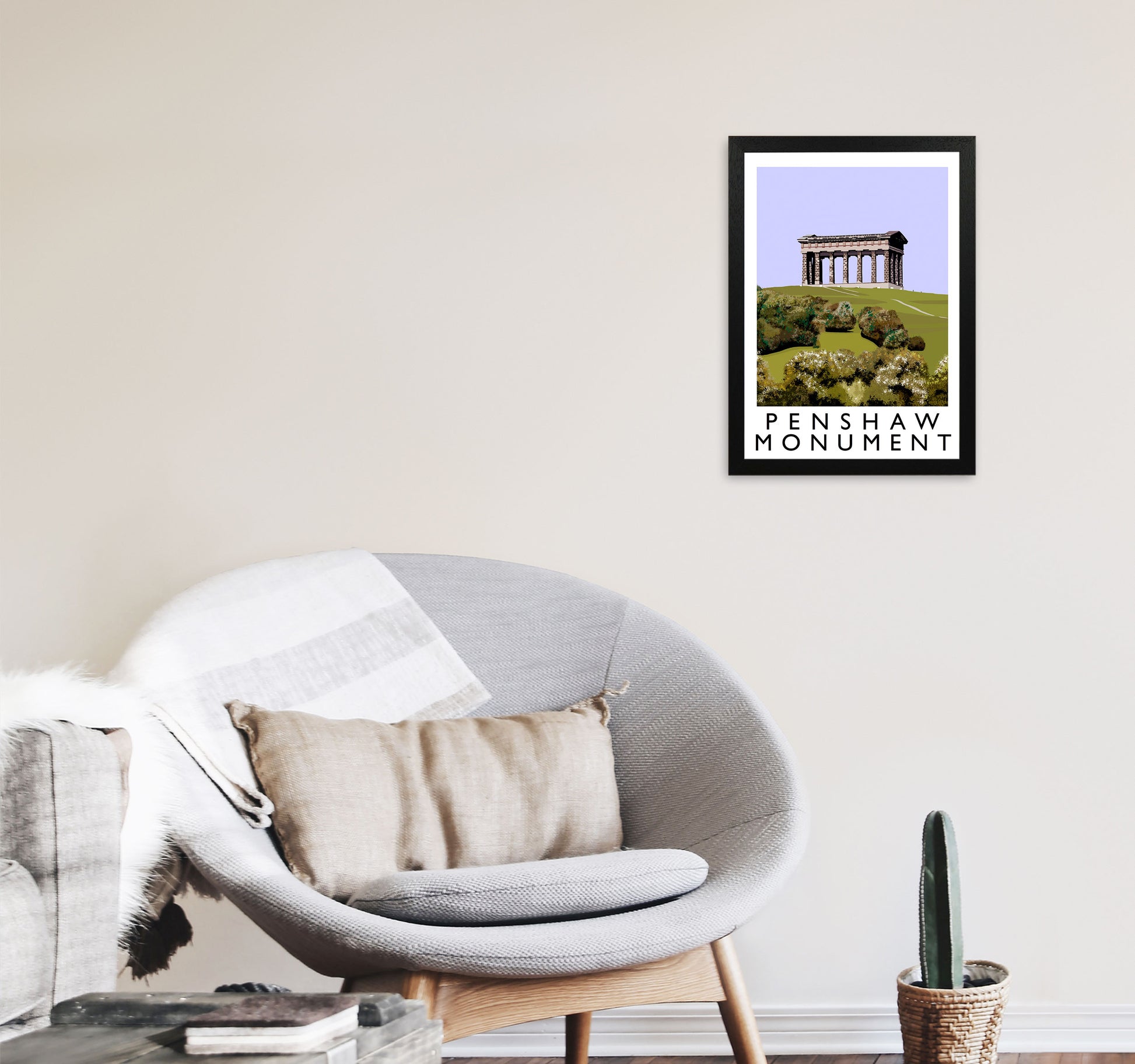 Penshaw Monument Art Print by Richard O'Neill A3 White Frame