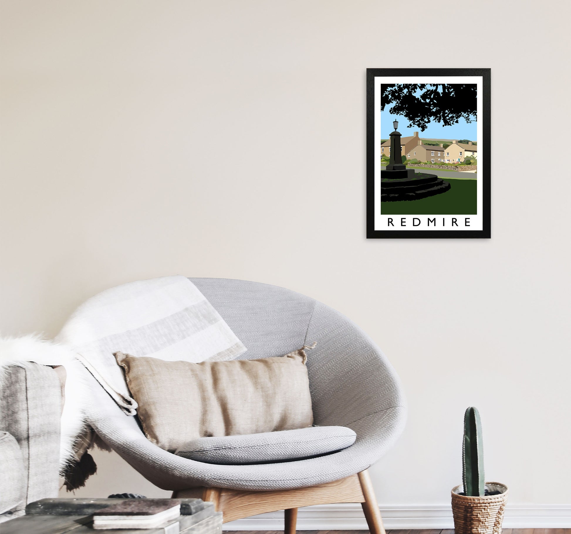 Redmire Art Print by Richard O'Neill A3 White Frame