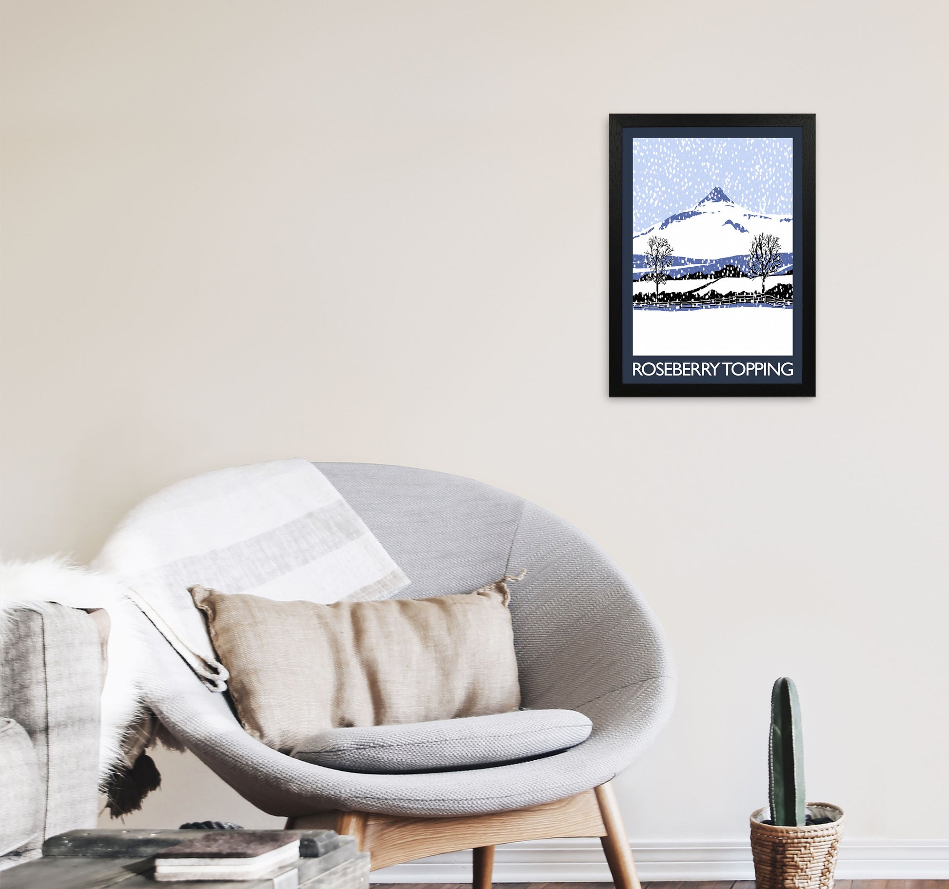 Roseberry Topping 1 Art Print by Richard O'Neill A3 White Frame