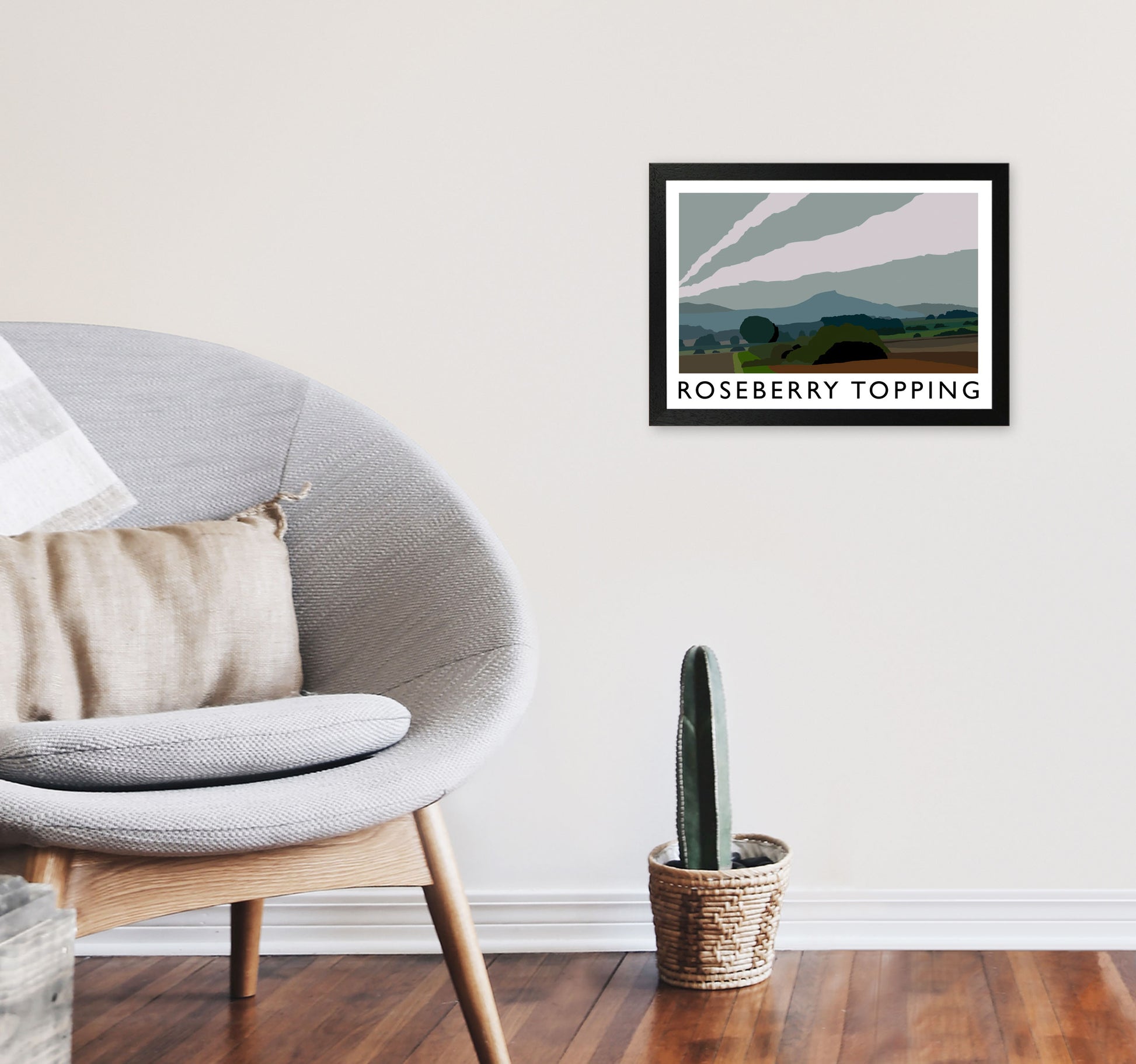 Roseberry Topping 2 Art Print by Richard O'Neill A3 White Frame