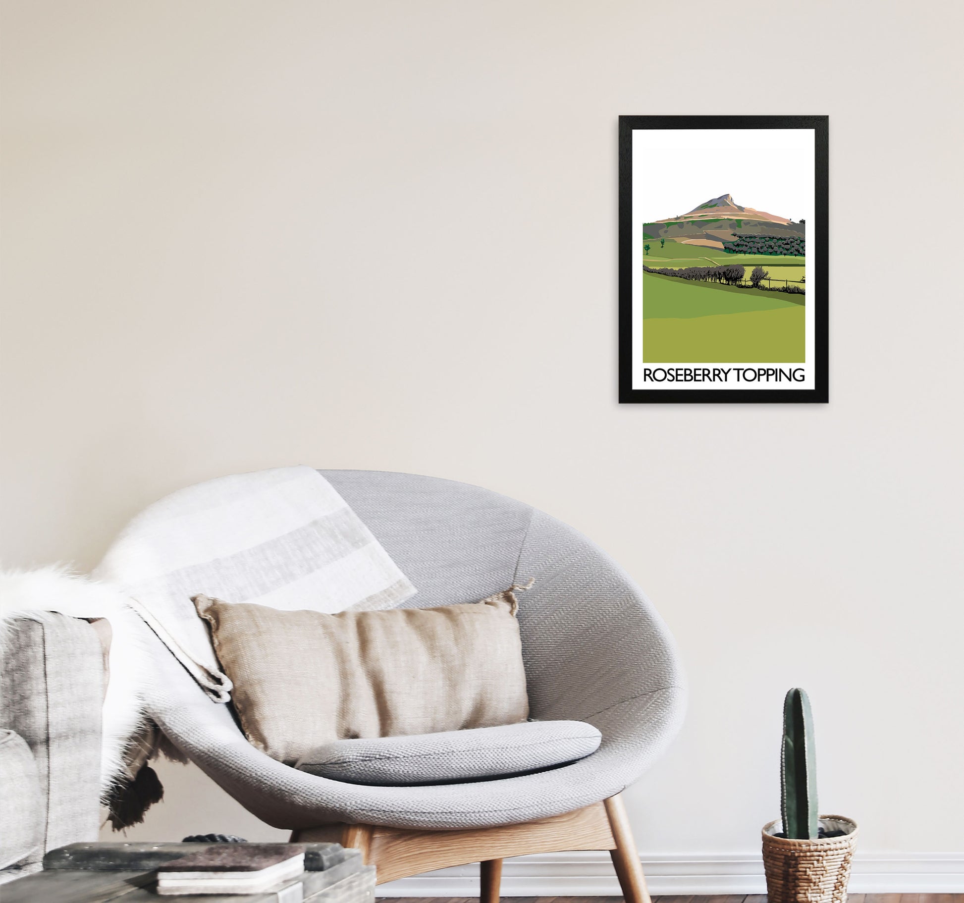 Roseberry Topping 3 Art Print by Richard O'Neill A3 White Frame