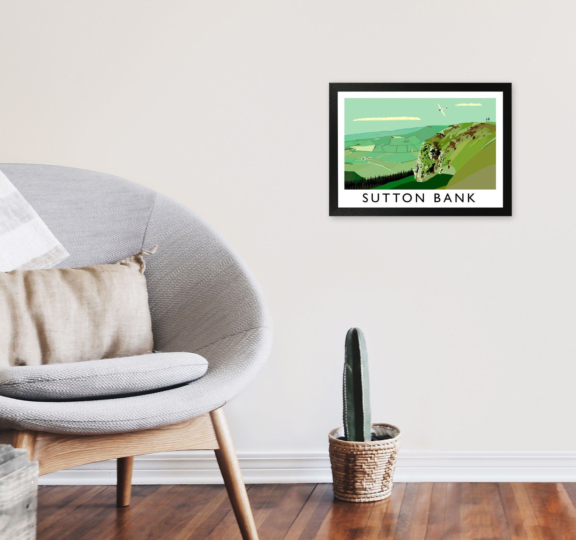 Sutton Bank Art Print by Richard O'Neill A3 White Frame