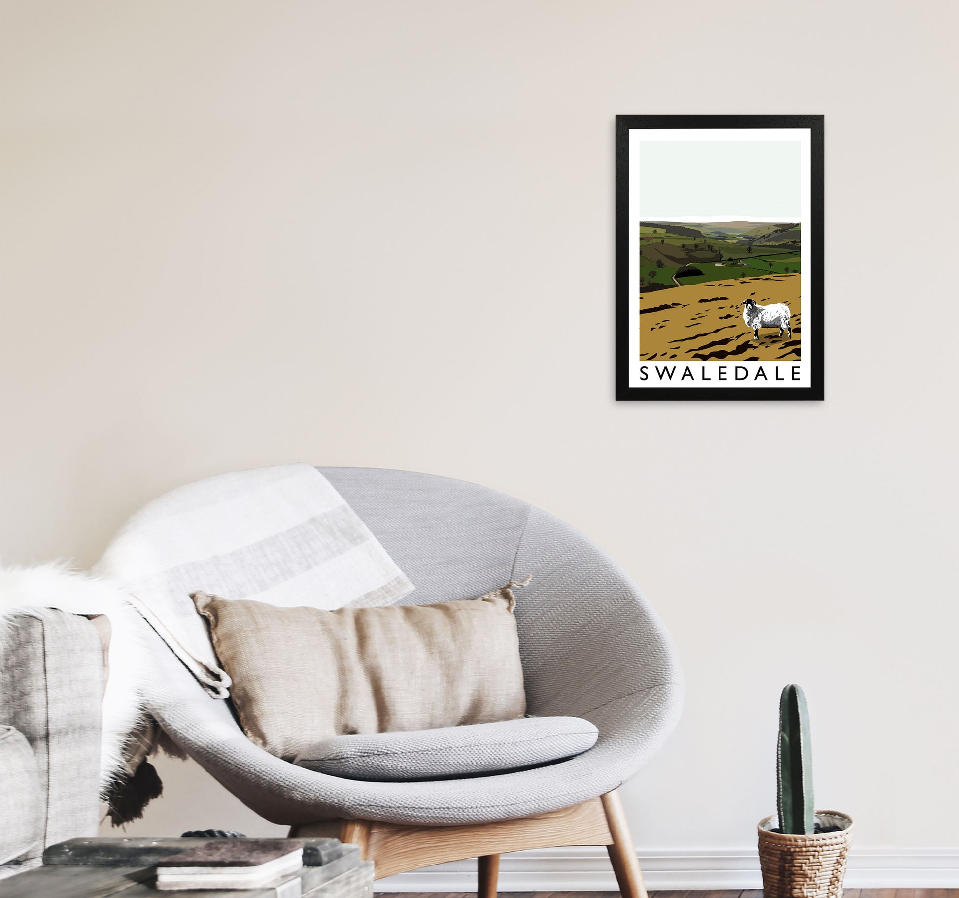 Swaledale Art Print by Richard O'Neill A3 White Frame