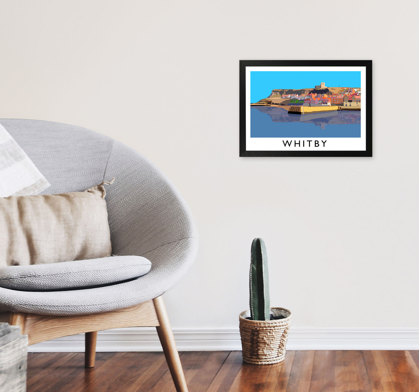 Whitby Framed Digital Art Print by Richard O'Neill A3 White Frame