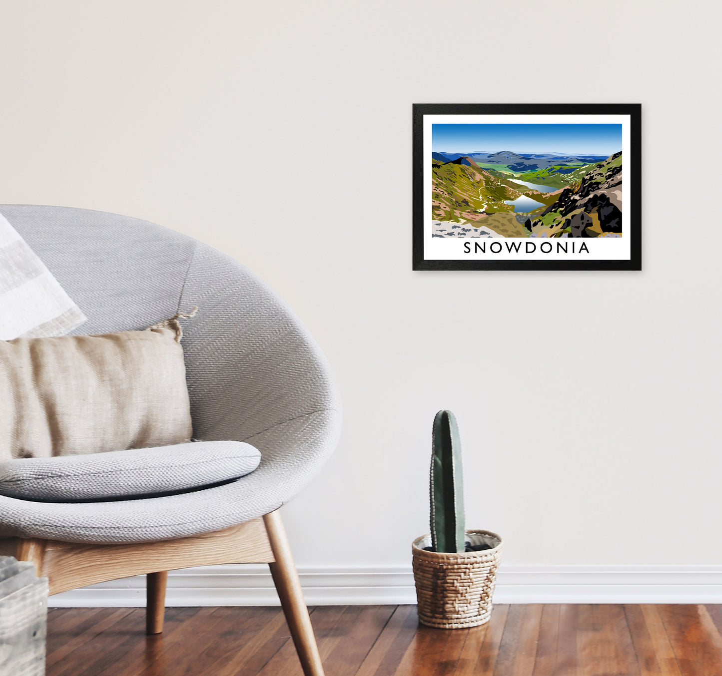 Snowdonia Framed Digital Art Print by Richard O'Neill A3 White Frame