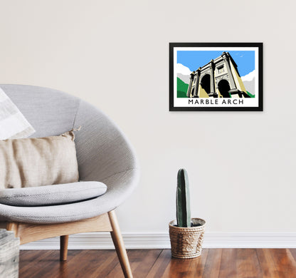 Marble Arch London Art Print by Richard O'Neill A3 White Frame