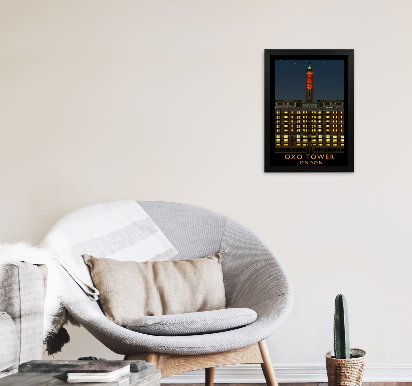 Oxo Tower by Richard O'Neill A3 White Frame