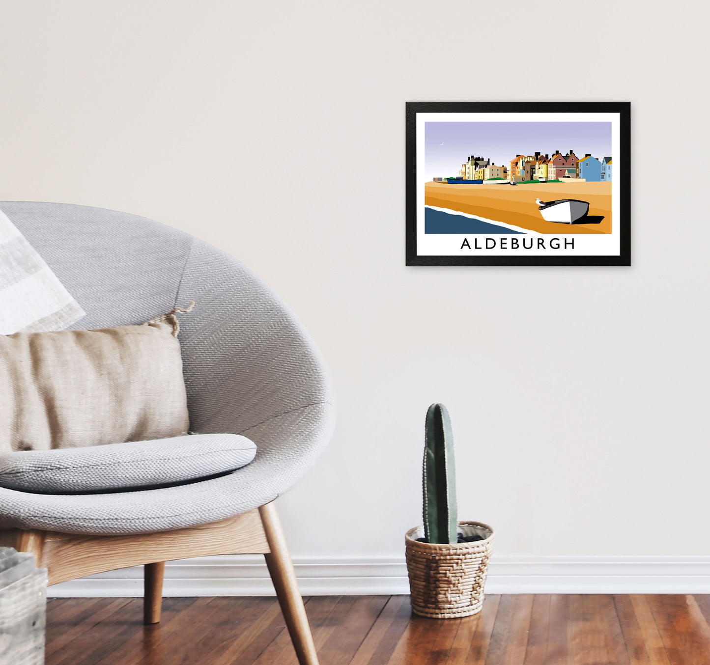 Aldeburgh Art Print by Richard O'Neill A3 White Frame