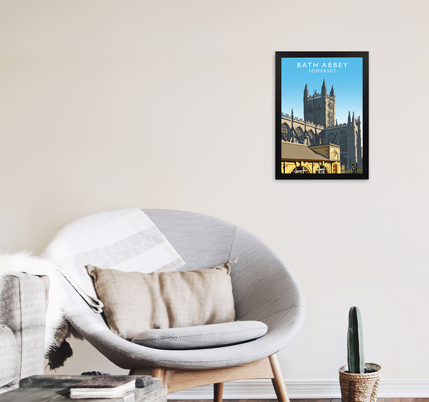 Bath Abbey by Richard O'Neill A3 White Frame