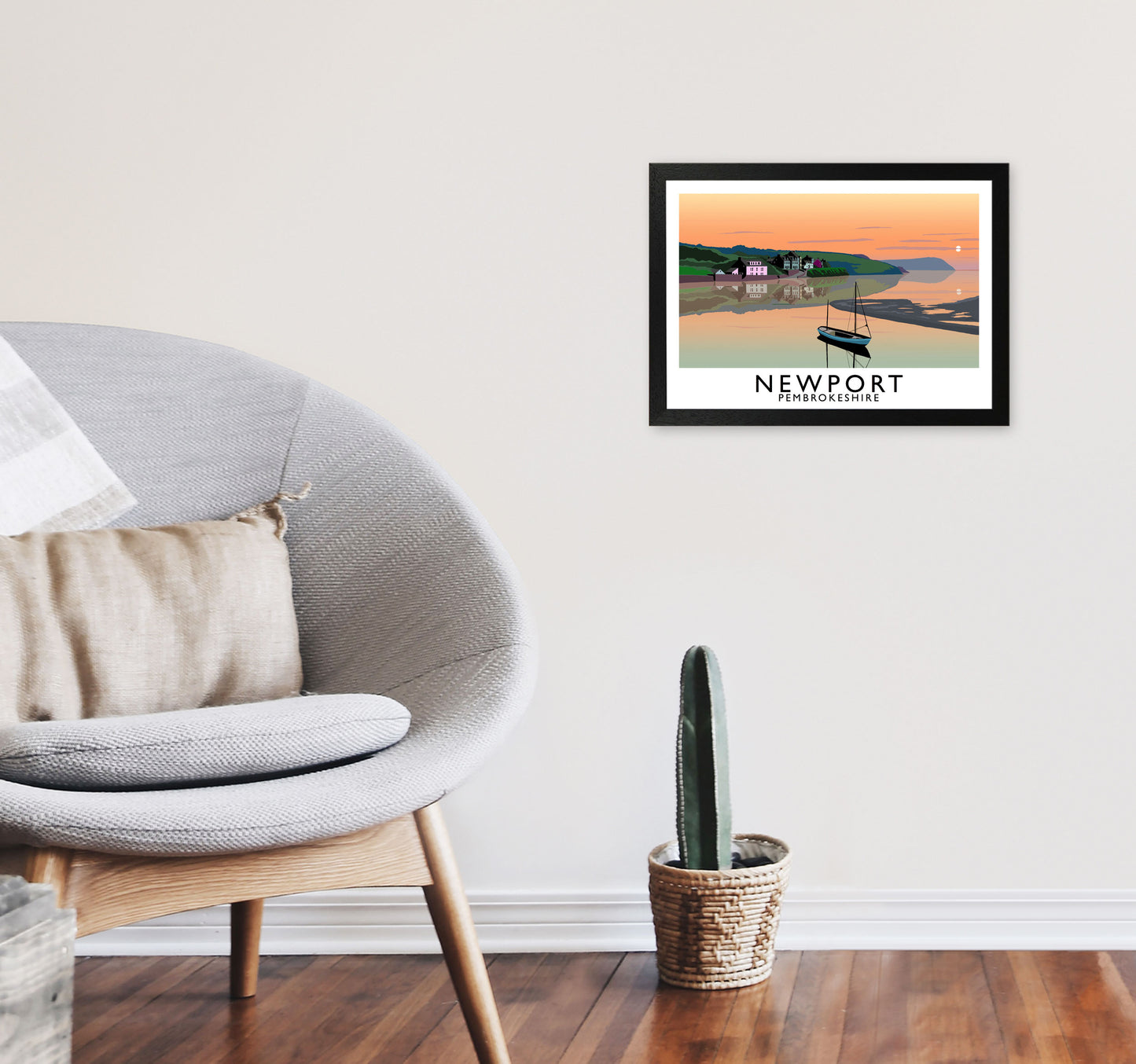 Newport by Richard O'Neill A3 White Frame